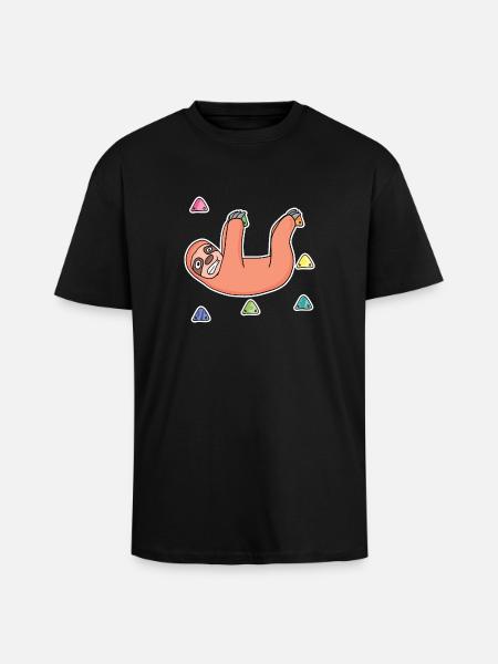 Faultier Felsklettern Klettern - Oversized Heavyweight Unisex T-Shirt - Schwarz