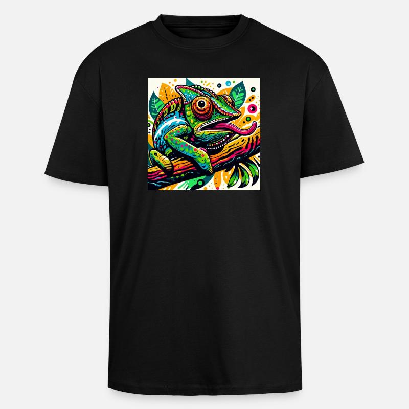 Caméléon - T-shirt unisexe oversize épais - noir