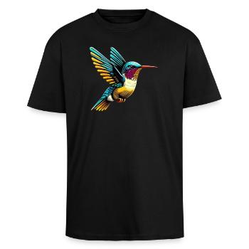 Colibri - T-shirt unisexe oversize épais - noir - Devant - Alina (178cm) & Michal (187cm)