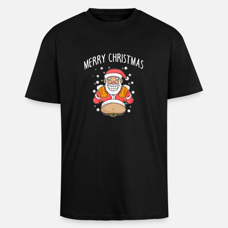 Weihnachtsmann Weihnachten Bier - Oversized Heavyweight Unisex T-Shirt - Schwarz