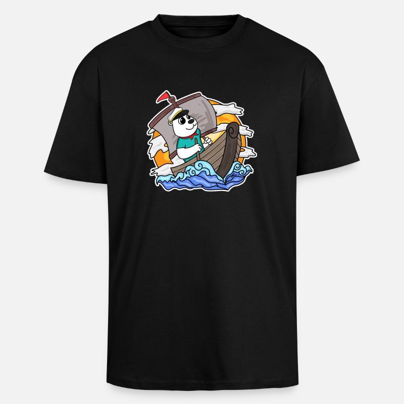 Capitaine Sailor Bear - T-shirt unisexe oversize épais - noir