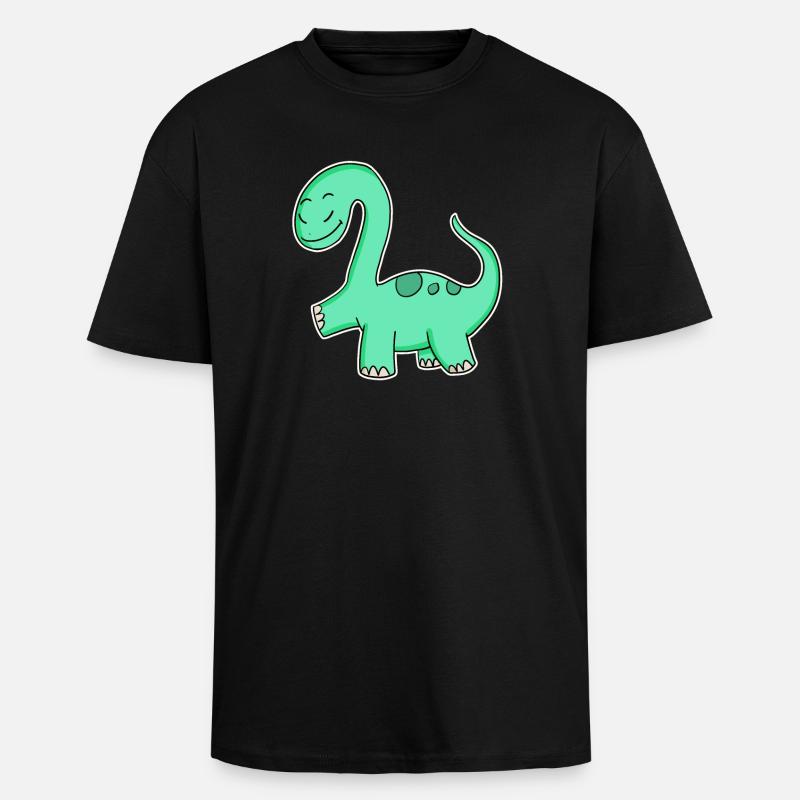 Dino - T-shirt unisexe oversize épais - noir
