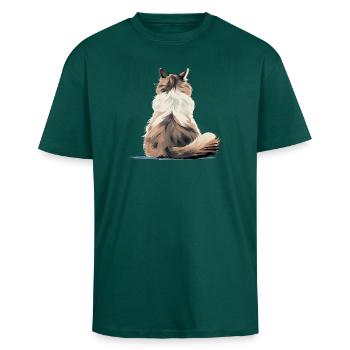 Ragdoll - Oversized Heavyweight Unisex T-Shirt - hunter Green - Vorne - Alina (178cm) & Michal (187cm)