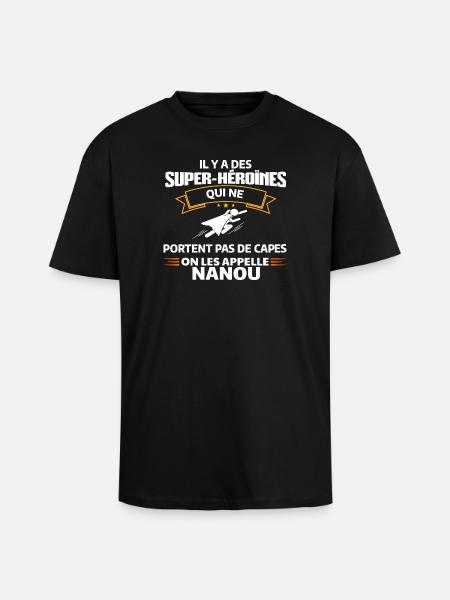 Super-Héroïnes Nanou Superpower Illustration - T-shirt unisexe oversize épais - noir