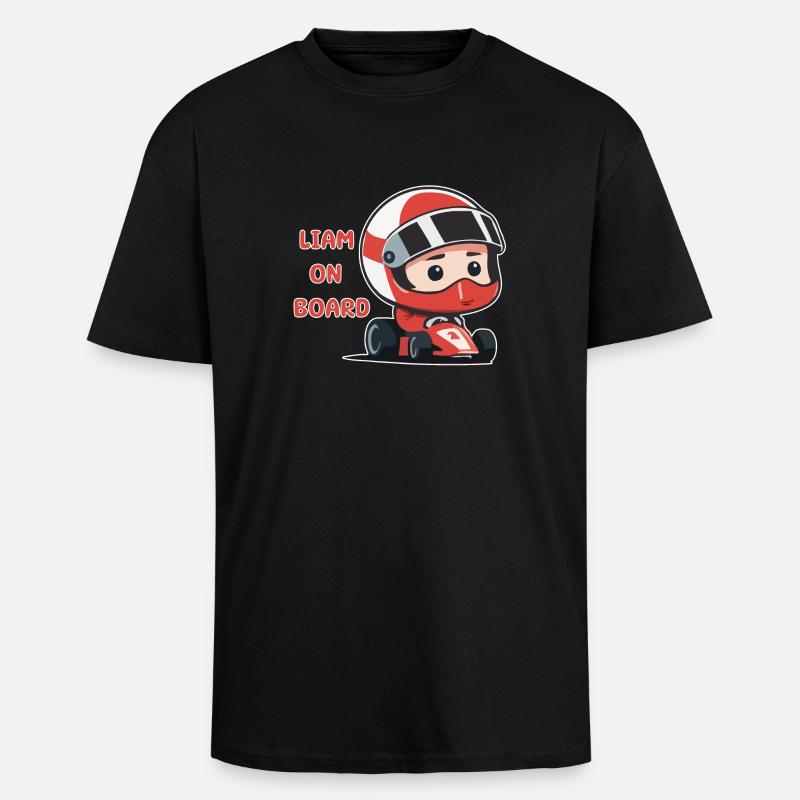 Liam on board - Unisex Oversized Heavyweight T-shirt - black