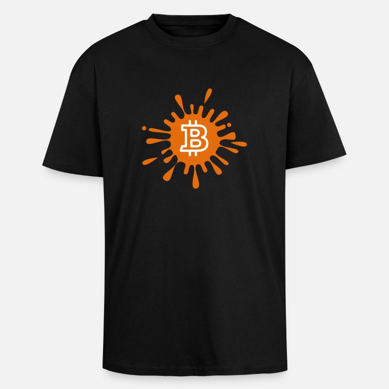 Bitcoin Crypto Cryptocurrency Splash - Oversized Heavyweight Unisex T-Shirt - Schwarz
