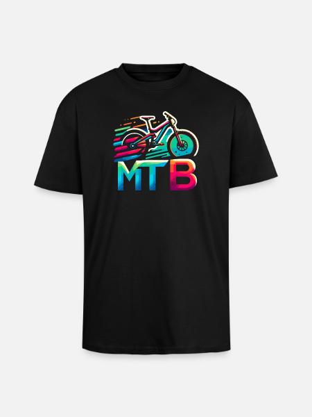 Vibrant MTB Bike Splash - Unisex Oversized Heavyweight T-shirt - black
