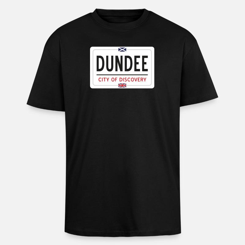 Dundee Place Name Sign - Unisex Oversized Heavyweight T-shirt - black