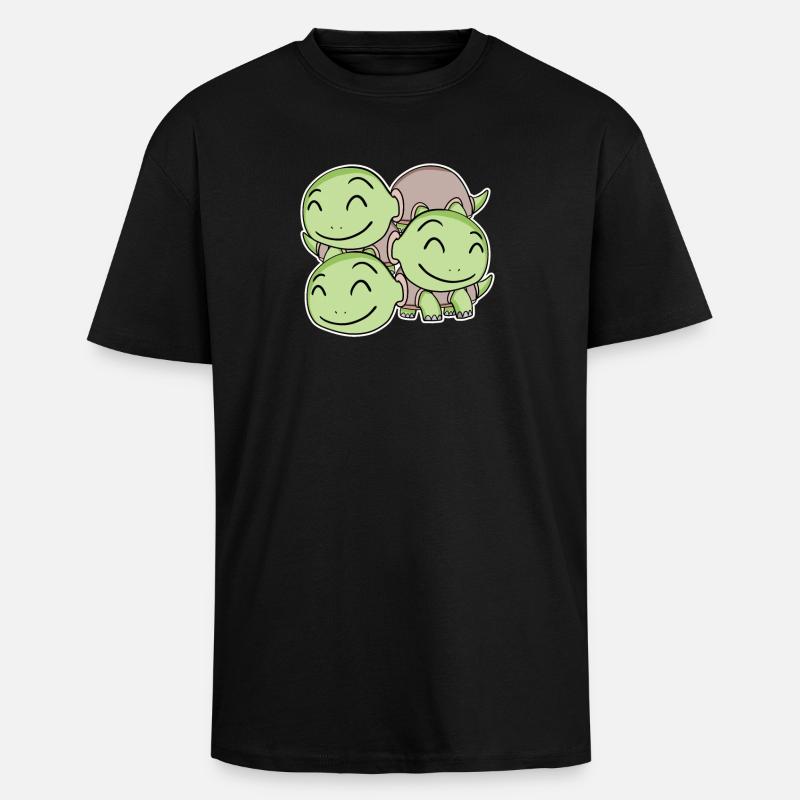 Turtle Motif - Unisex Oversized Heavyweight T-shirt - black