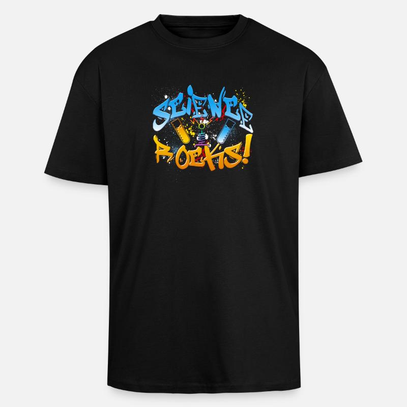 La science est géniale - T-shirt unisexe oversize épais - noir