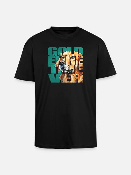 Golden Retriever Portrait - T-shirt unisexe oversize épais - noir