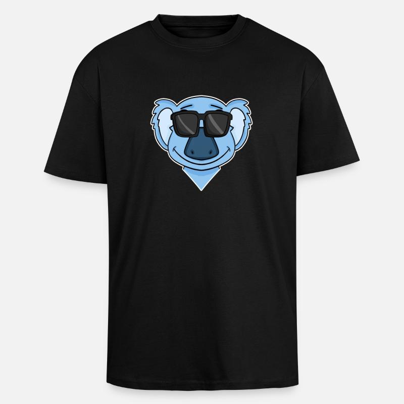 Koala with glasses - Unisex Oversized Heavyweight T-shirt - black