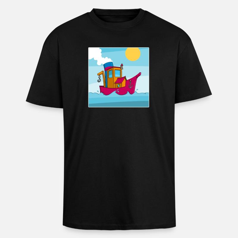 Buntes Bild eines lustigen Schleppers - Oversized Heavyweight Unisex T-Shirt - Schwarz
