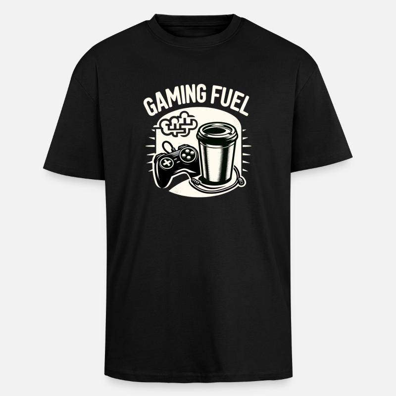 Gaming Fuel Coffee - Oversized Heavyweight Unisex T-Shirt - Schwarz