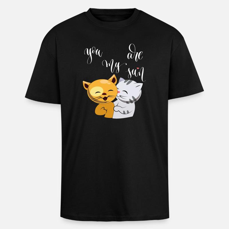 Chats, vous êtes mon Soleil - T-shirt unisexe oversize épais - noir