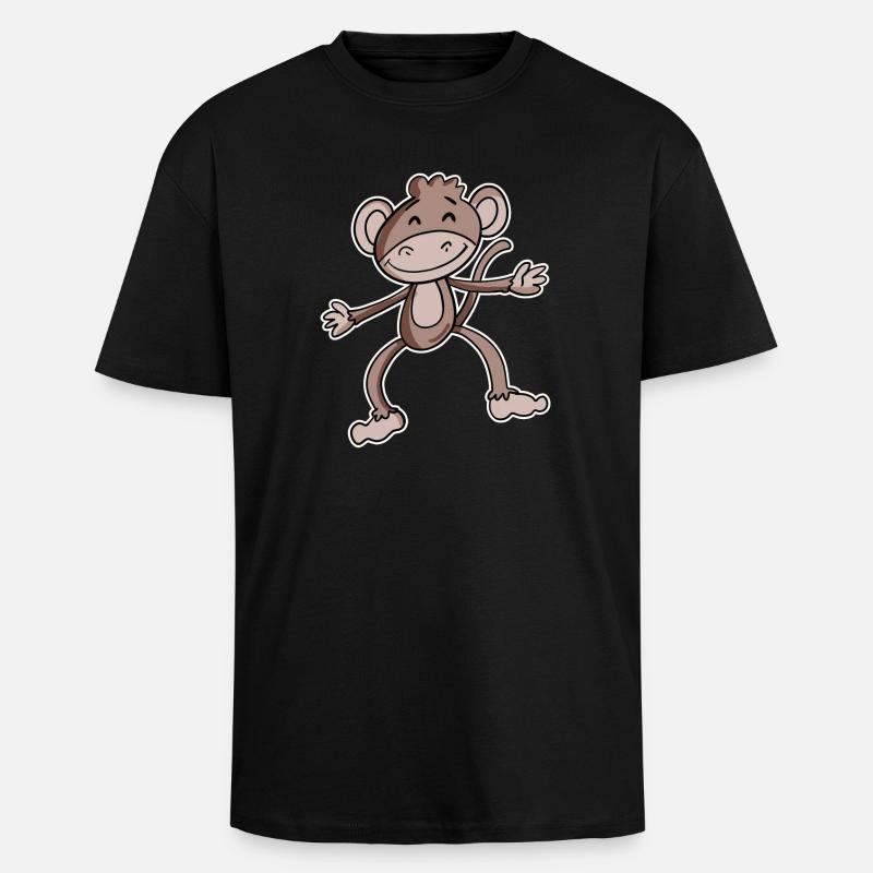 Singe - T-shirt unisexe oversize épais - noir