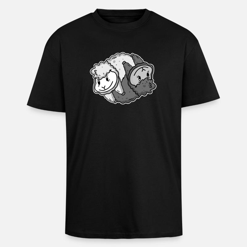 Yin Yang Alpaca - Unisex Oversized Heavyweight T-shirt - black