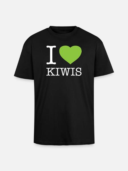I LOVE KIWIFRUIT - Unisex Oversized Heavyweight T-shirt - black