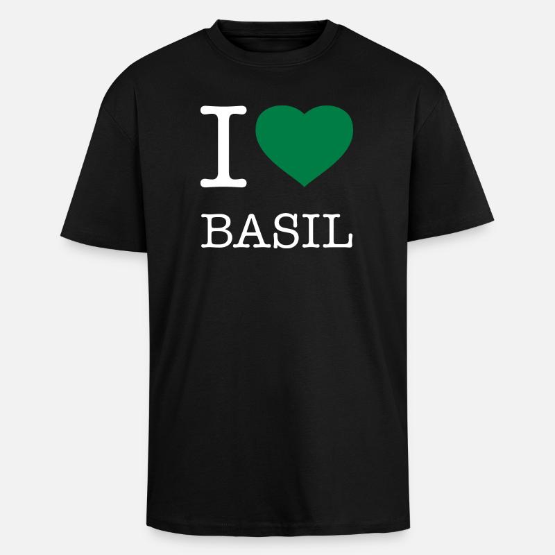 I LOVE BASIL Basilikum - Oversized Heavyweight Unisex T-Shirt - Schwarz