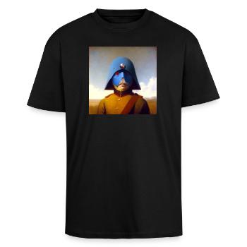 Surreal 10 - Unisex Oversized Heavyweight T-shirt - black - Front - Alina (178cm) & Michal (187cm)