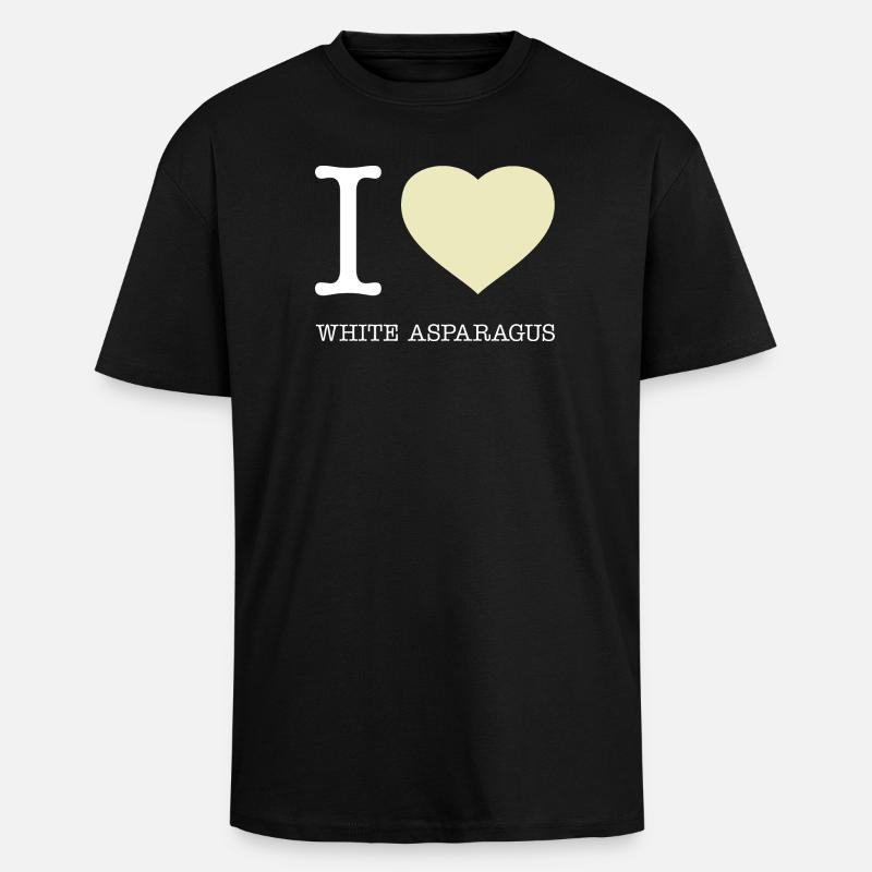 J’AIME LES ASPERGES BLANCHES Spargel - T-shirt unisexe oversize épais - noir
