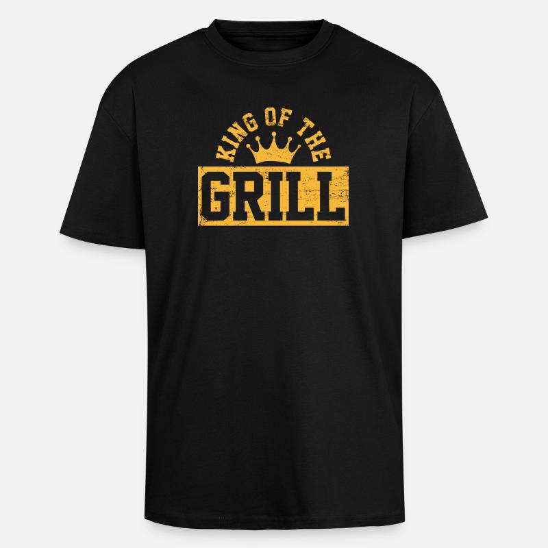 Grillen BBQ - Oversized Heavyweight Unisex T-Shirt - Schwarz