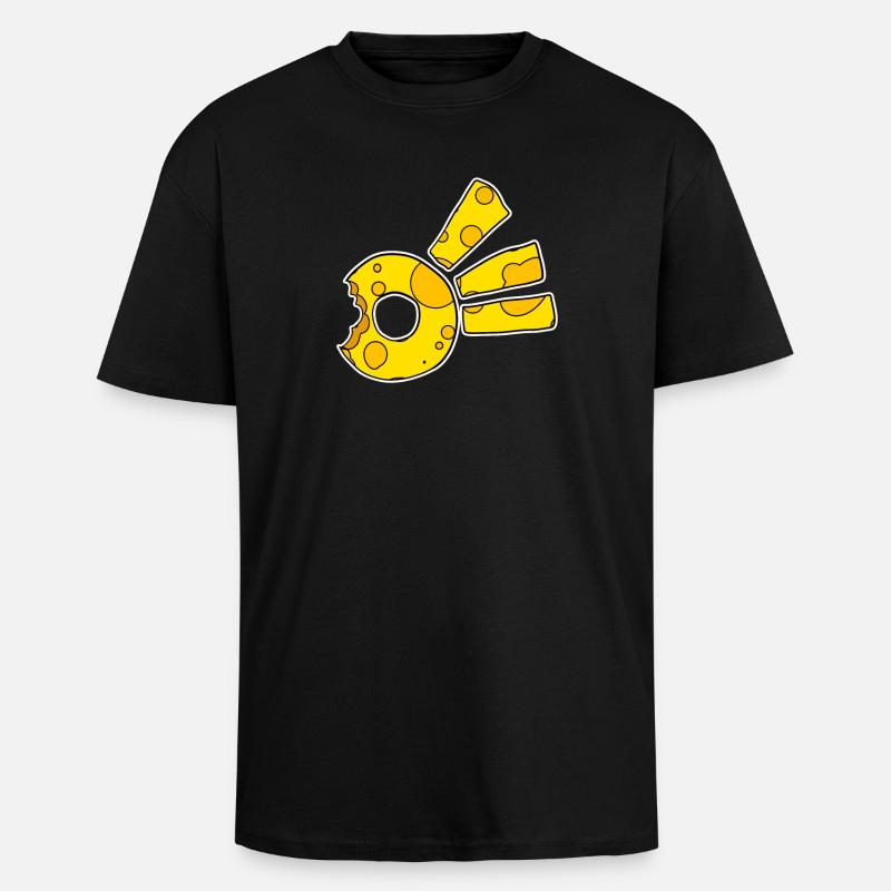 Cheese Comet Symbol - Unisex Oversized Heavyweight T-shirt - black