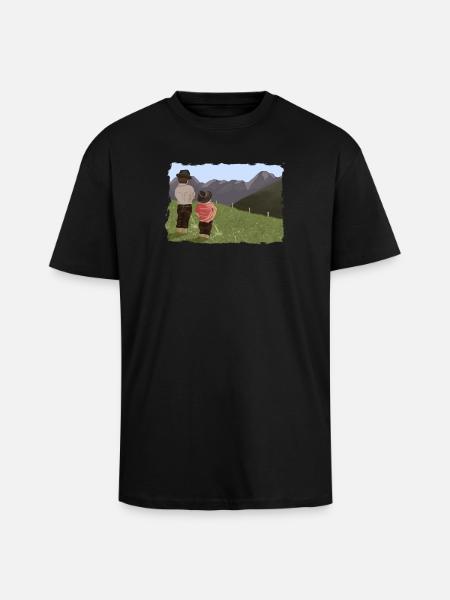 Biesler mit Aussicht - Oversized Heavyweight Unisex T-Shirt - Schwarz