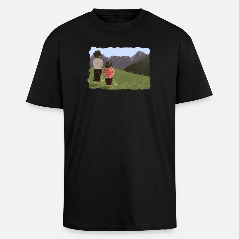 Biesler mit Aussicht - Oversized Heavyweight Unisex T-Shirt - Schwarz
