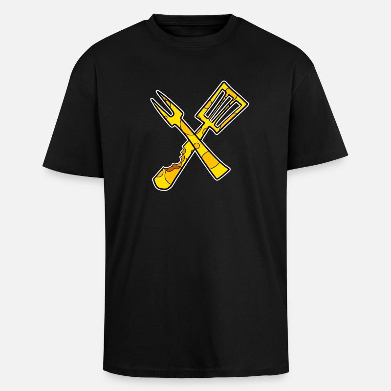 Koch Kochen Restaurant - Oversized Heavyweight Unisex T-Shirt - Schwarz
