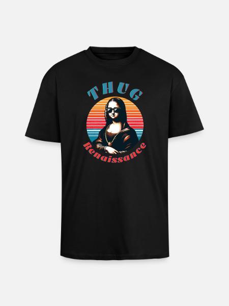 Hipster Mona with Retro Vibe - Unisex Oversized Heavyweight T-shirt - black