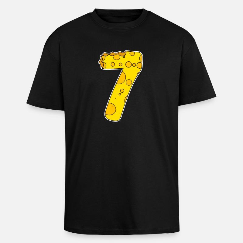Graphique 7 - T-shirt unisexe oversize épais - noir