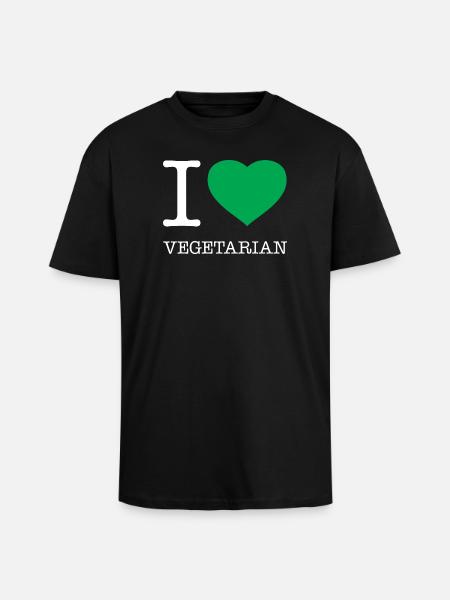 J’ADORE LE VÉGÉTARISME - T-shirt unisexe oversize épais - noir