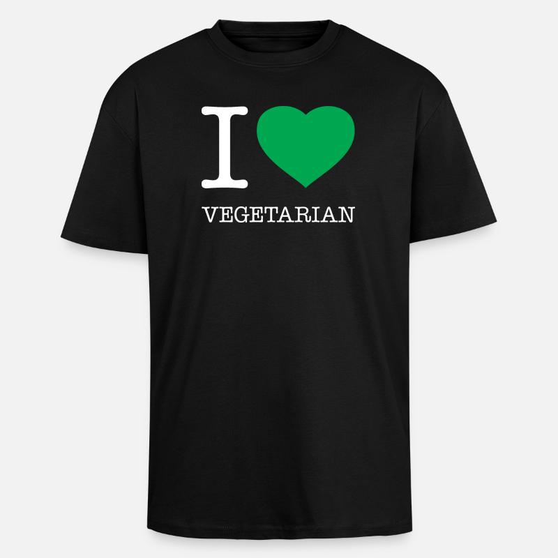 J’ADORE LE VÉGÉTARISME - T-shirt unisexe oversize épais - noir