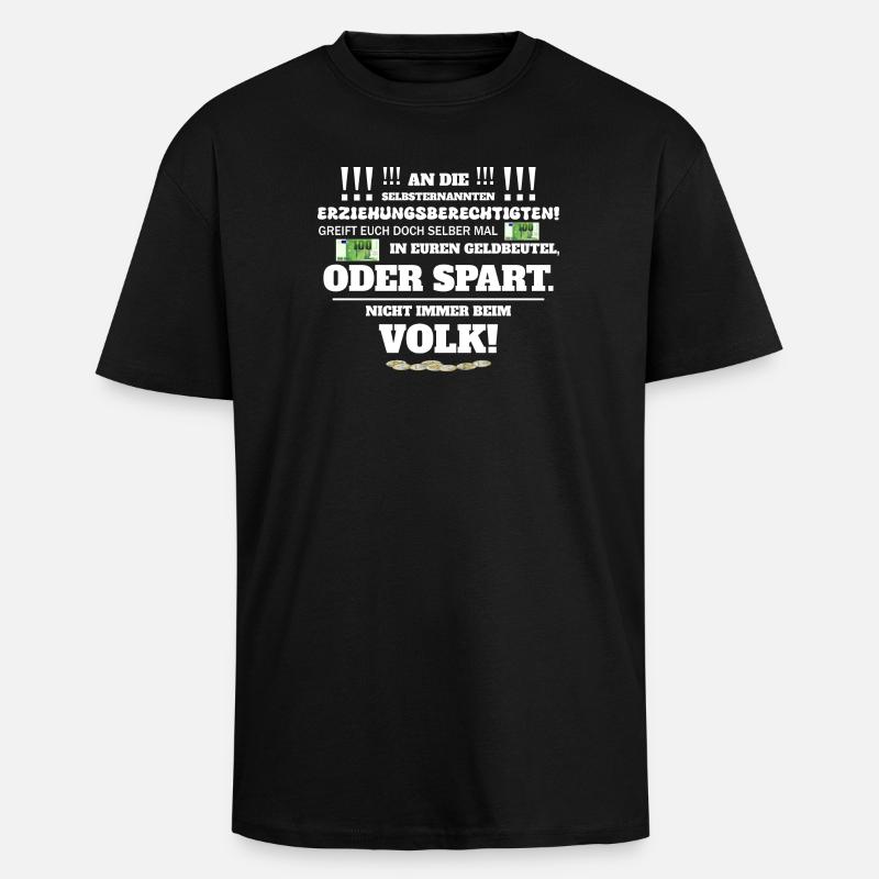 Nicht immer vom Volk - Oversized Heavyweight Unisex T-Shirt - Schwarz