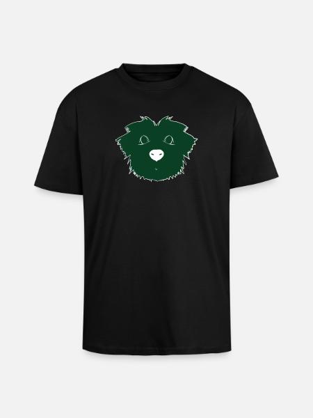 Chiot vert - T-shirt unisexe oversize épais - noir