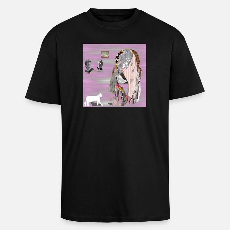 Chaise de Reflections Glitched - T-shirt unisexe oversize épais - noir