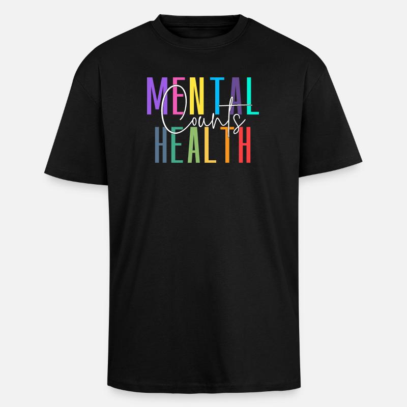 La santé mentale compte - T-shirt unisexe oversize épais - noir