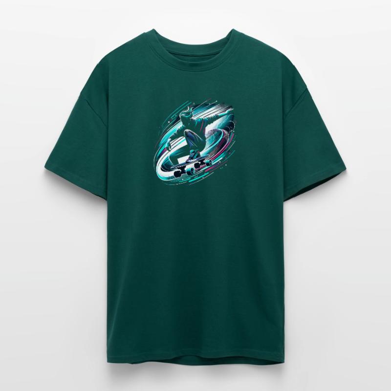 Longboarder auf Skateboard oder Longboard Oversized Heavyweight Unisex T-Shirt