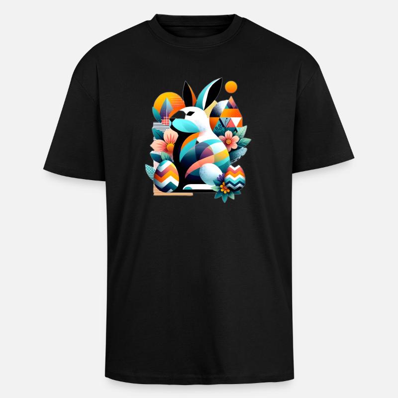 Modern Easter Graphics - Unisex Oversized Heavyweight T-shirt - black