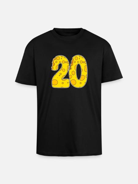 20 ans de fromage Lustig - T-shirt unisexe oversize épais - noir