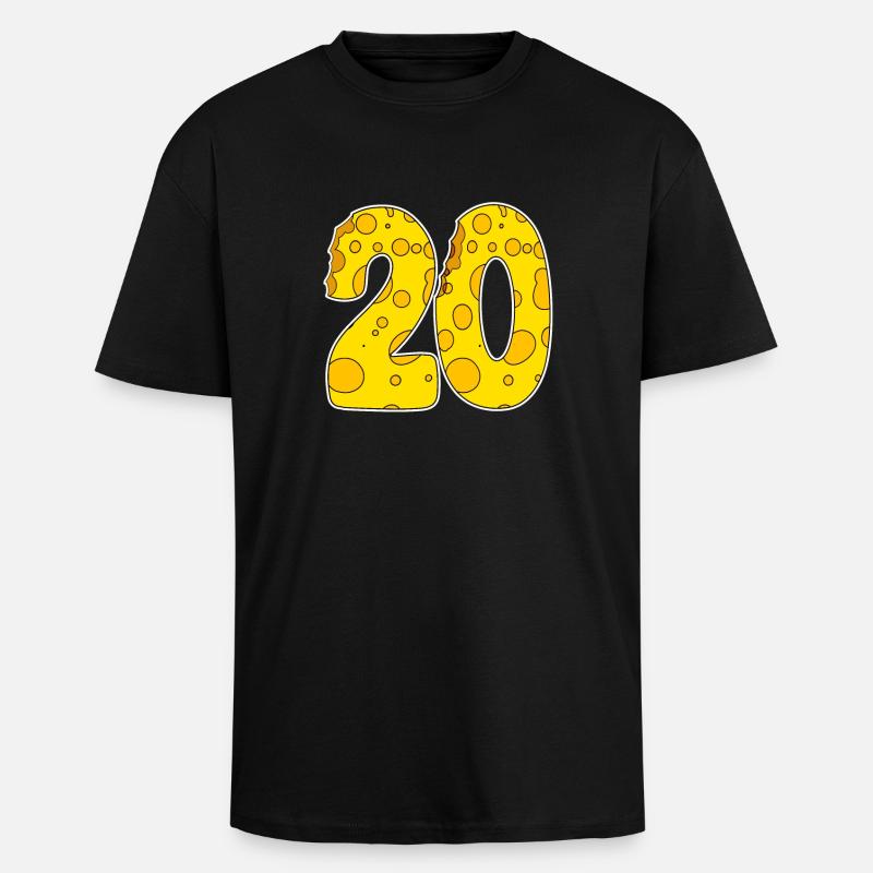 20 ans de fromage Lustig - T-shirt unisexe oversize épais - noir