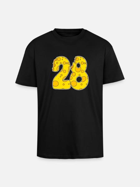 28 ans Lustig Käse - T-shirt unisexe oversize épais - noir