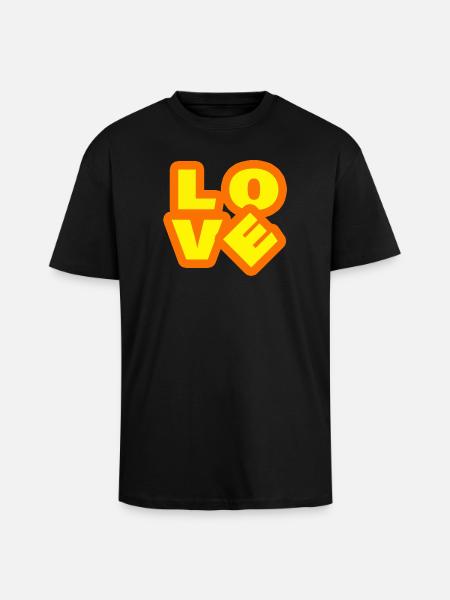 AMOUR - T-shirt unisexe oversize épais - noir