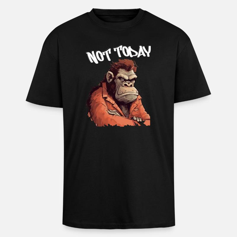Nicht Heute Affe – Wütender Orang-Utan - Oversized Heavyweight Unisex T-Shirt - Schwarz