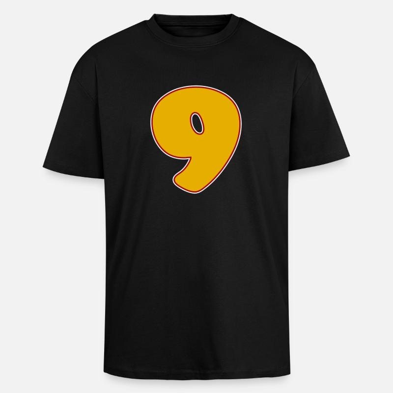 9 - Nine - Unisex Oversized Heavyweight T-shirt - black