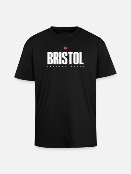 Bristol UK Block Wordmark - Unisex Oversized Heavyweight T-shirt - black