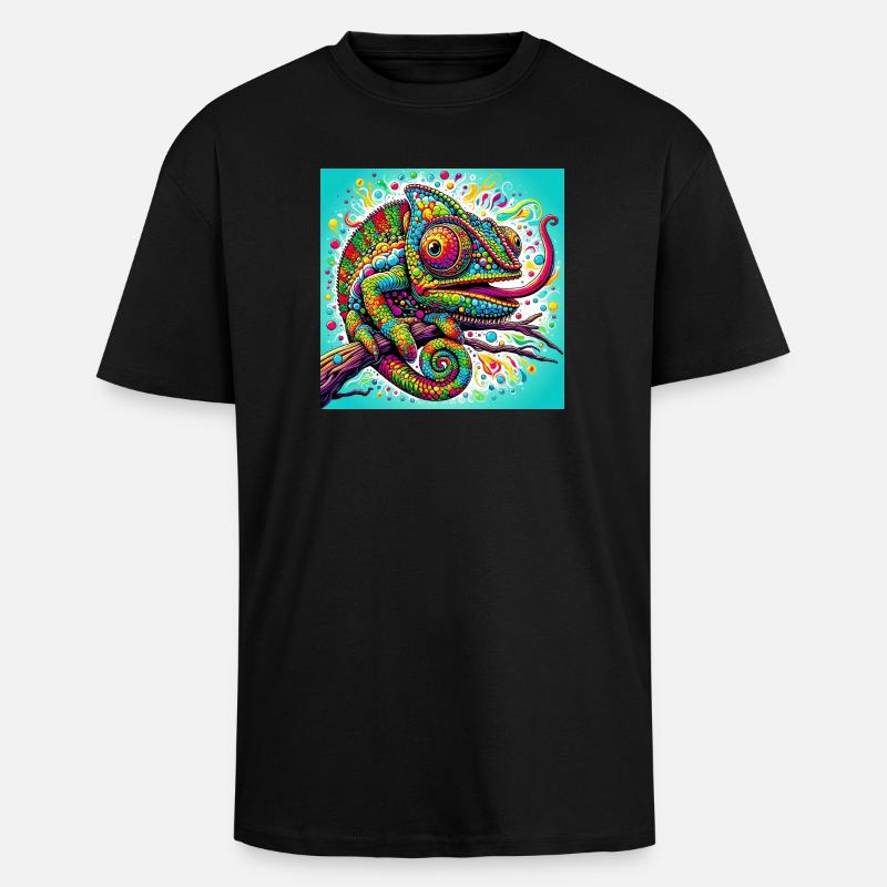Caméléon - T-shirt unisexe oversize épais - noir
