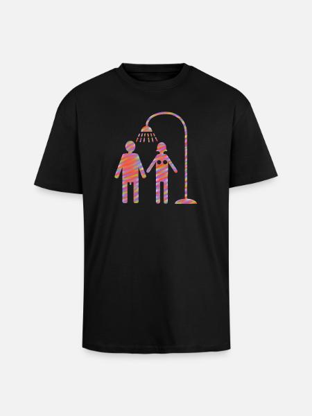 Douches dans la douche - T-shirt unisexe oversize épais - noir