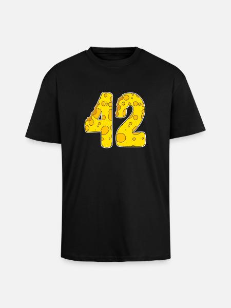 42 years of Lustig Käse - Unisex Oversized Heavyweight T-shirt - black